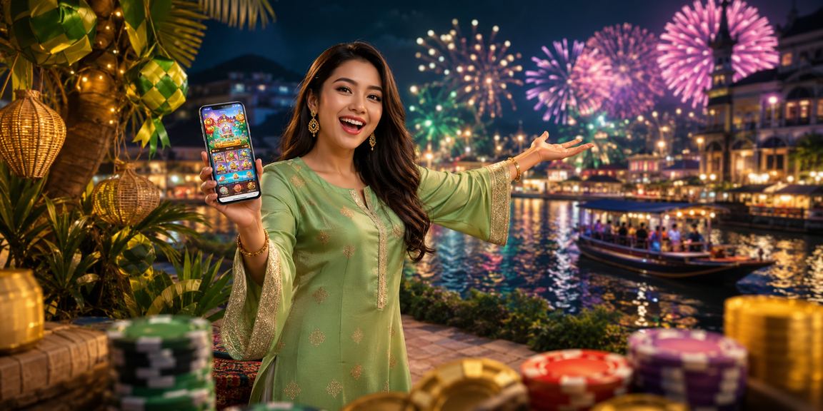 Paparan aplikasi kasino go3s dengan tema Hari Raya di Malaysia